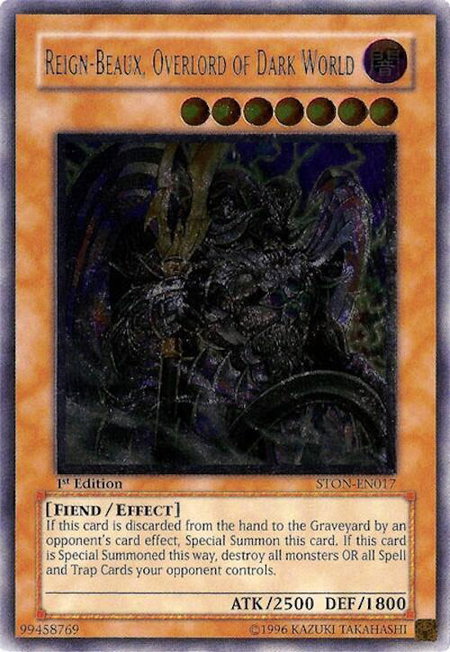 Reign-Beaux, Overlord of Dark World (UTR) - Strike of Neos YuGiOh trading card