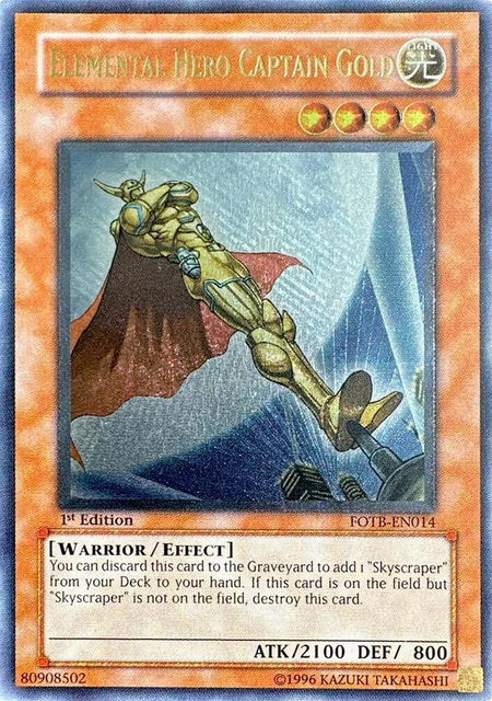 Elemental Hero Captain Gold (UTR) trading card from Force of the Breaker Elemental Hero Captain Gold (UTR) - Force of the Breaker YuGiOh trading card