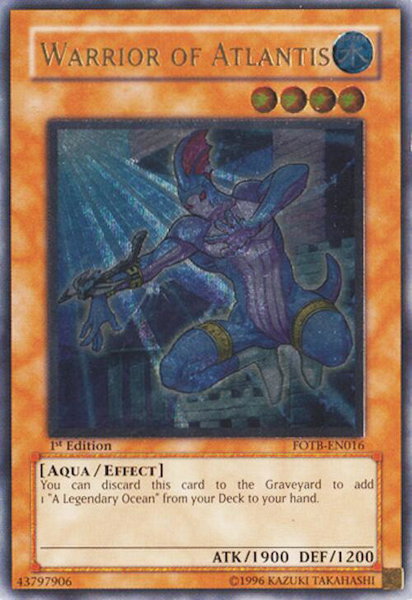Warrior of Atlantis (UTR) trading card from Force of the Breaker Warrior of Atlantis (UTR) - Force of the Breaker YuGiOh trading card