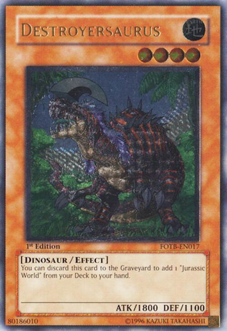 Destroyersaurus (UTR) trading card from Force of the Breaker Destroyersaurus (UTR) - Force of the Breaker YuGiOh trading card