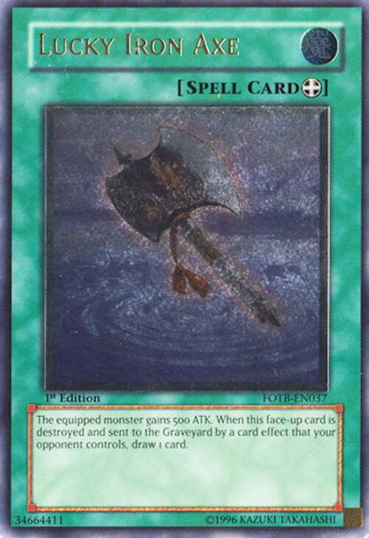 Lucky Iron Axe (UTR) trading card from Force of the Breaker Lucky Iron Axe (UTR) - Force of the Breaker YuGiOh trading card