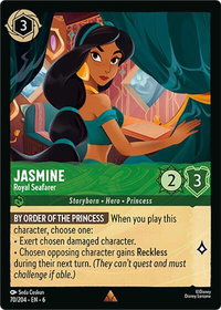 Jasmine - Royal Seafarer - Azurite Sea (6) #70/204 - Rare Disney Lorcana Trading Card