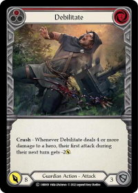 Debilitate (Red) - Historic Pack 1 Blitz Deck: Bravo  #1HB009 - Common Flesh and Blood Trading Card