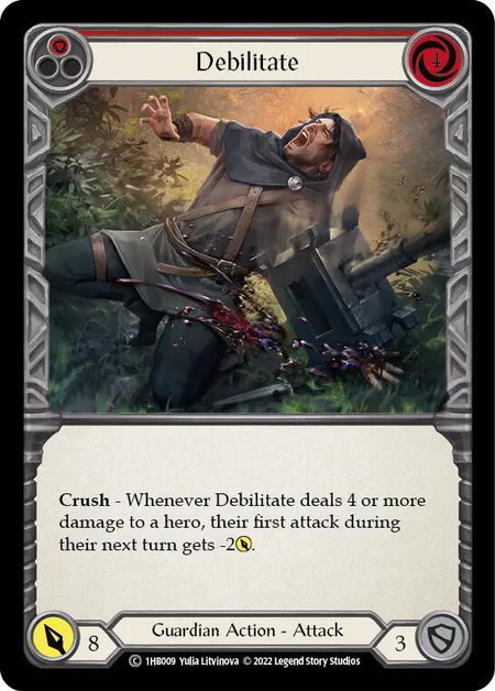 Debilitate (Red) - Historic Pack 1 Blitz Deck: Bravo Flesh and Blood trading card