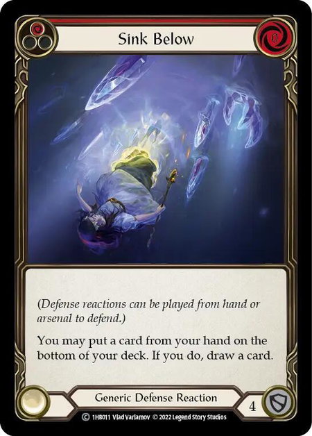 Sink Below (Red) - Historic Pack 1 Blitz Deck: Bravo Flesh and Blood trading card