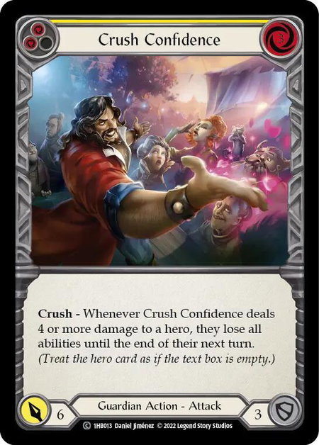 Crush Confidence (Yellow) - Historic Pack 1 Blitz Deck: Bravo Flesh and Blood trading card