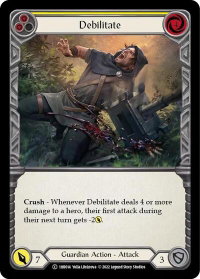 Debilitate (Yellow) - Historic Pack 1 Blitz Deck: Bravo  #1HB014 - Common Flesh and Blood Trading Card