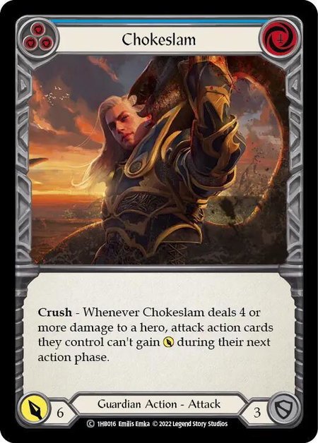 Chokeslam (Blue) - Historic Pack 1 Blitz Deck: Bravo Flesh and Blood trading card