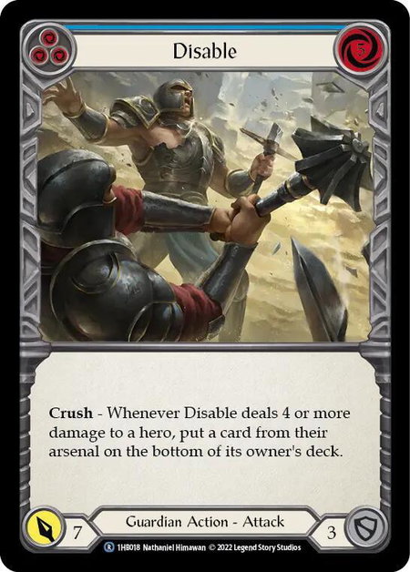 Disable (Blue) - Historic Pack 1 Blitz Deck: Bravo Flesh and Blood trading card