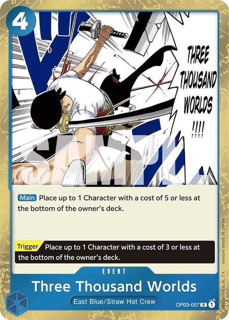 Three Thousand Worlds (Jolly Roger Foil) trading card from Premium Booster -The Best- Three Thousand Worlds (Jolly Roger Foil) - Premium Booster -The Best- One Piece trading card