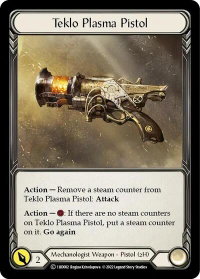 Teklo Plasma Pistol - Historic Pack 1 Blitz Deck: Dash  #1HD002 - Token Flesh and Blood Trading Card
