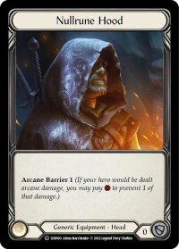 Nullrune Hood - Historic Pack 1 Blitz Deck: Dash  #1HD003 - Common Flesh and Blood Trading Card