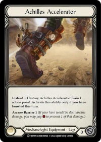 Achilles Accelerator - Historic Pack 1 Blitz Deck: Dash  #1HD006 - Common Flesh and Blood Trading Card
