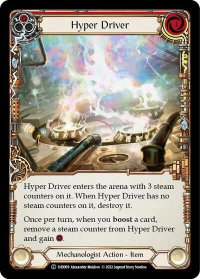 Hyper Driver (Red) - Historic Pack 1 Blitz Deck: Dash  #1HD009 - Common Flesh and Blood Trading Card