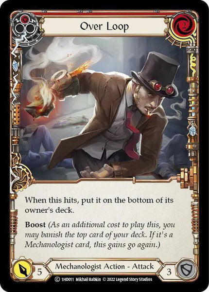 Over Loop (Red) trading card from Historic Pack 1 Blitz Deck: Dash Over Loop (Red) - Historic Pack 1 Blitz Deck: Dash Flesh and Blood trading card