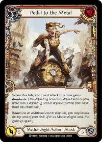 Pedal to the Metal (Red) - Historic Pack 1 Blitz Deck: Dash  #1HD013 - Rare Flesh and Blood Trading Card