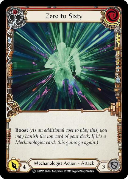 Zero to Sixty (Red) - Historic Pack 1 Blitz Deck: Dash Flesh and Blood trading card