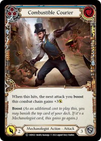 Combustible Courier (Blue) - Historic Pack 1 Blitz Deck: Dash  #1HD022 - Common Flesh and Blood Trading Card