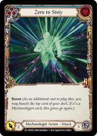Zero to Sixty (Blue) - Historic Pack 1 Blitz Deck: Dash  #1HD026 - Common Flesh and Blood Trading Card