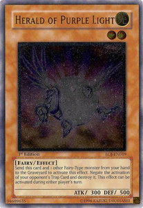 Herald of Purple Light (UTR) - Enemy of Justice (EOJ) #EOJ-EN019 - Ultimate Rare YuGiOh Trading Card
