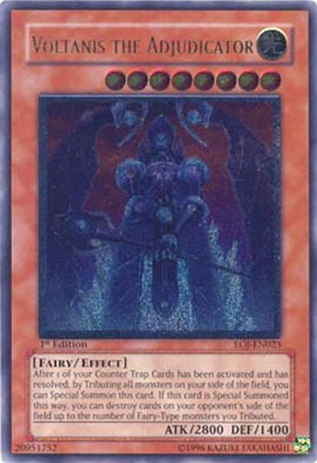 Voltanis the Adjudicator (UTR) - Enemy of Justice YuGiOh trading card
