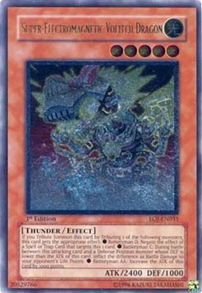 Super-Electromagnetic Voltech Dragon (UTR) - Enemy of Justice YuGiOh trading card