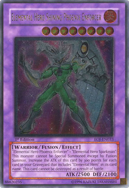Elemental Hero Shining Phoenix Enforcer (UTR) - Enemy of Justice YuGiOh trading card