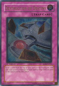 Destruction of Destiny (UTR) - Enemy of Justice (EOJ) #EOJ-EN051 - Ultimate Rare YuGiOh Trading Card