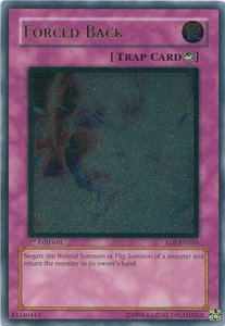 Forced Back (UTR) - Enemy of Justice (EOJ) #EOJ-EN060 - Ultimate Rare YuGiOh Trading Card