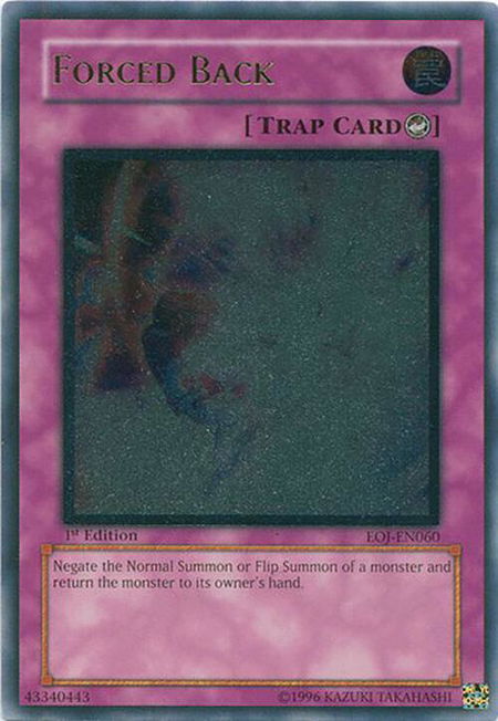 Forced Back (UTR) trading card from Enemy of Justice Forced Back (UTR) - Enemy of Justice YuGiOh trading card