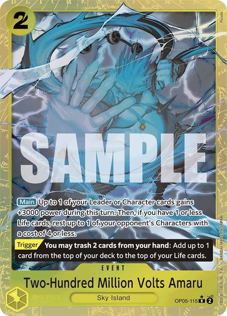 Two-Hundred Million Volts Amaru (Alternate Art) - Premium Booster -The Best- One Piece trading card