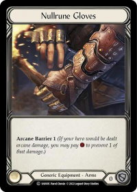 Nullrune Gloves - Historic Pack 1 Blitz Deck: Viserai #1HV005 - Common Flesh and Blood Trading Card
