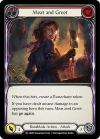 Meat and Greet (Red) - Historic Pack 1 Blitz Deck: Viserai #1HV009 - Common Flesh and Blood Trading Card