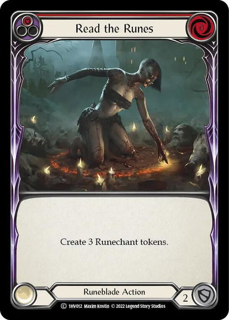 Read the Runes (Red) trading card from Historic Pack 1 Blitz Deck: Viserai Read the Runes (Red) - Historic Pack 1 Blitz Deck: Viserai Flesh and Blood trading card