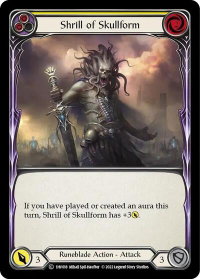 Shrill of Skullform (Yellow) - Historic Pack 1 Blitz Deck: Viserai #1HV018 - Common Flesh and Blood Trading Card