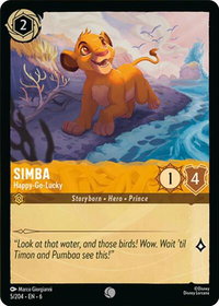 Simba - Happy-Go-Lucky - Azurite Sea (6) #5/204 - Common Disney Lorcana Trading Card