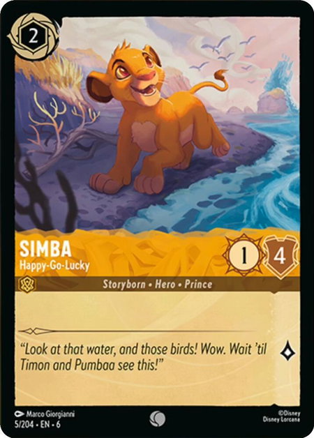 Simba - Happy-Go-Lucky - Azurite Sea Disney Lorcana trading card