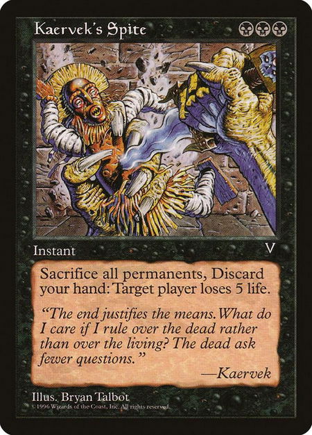 Kaervek's Spite - Visions Magic: The Gathering trading card