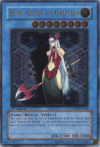 Ruin, Queen of Oblivion (UTR) - Shadow of Infinity (SOI) #SOI-EN034 - Ultimate Rare YuGiOh Trading Card