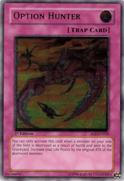 Option Hunter (UTR) trading card from Shadow of Infinity Option Hunter (UTR) - Shadow of Infinity YuGiOh trading card
