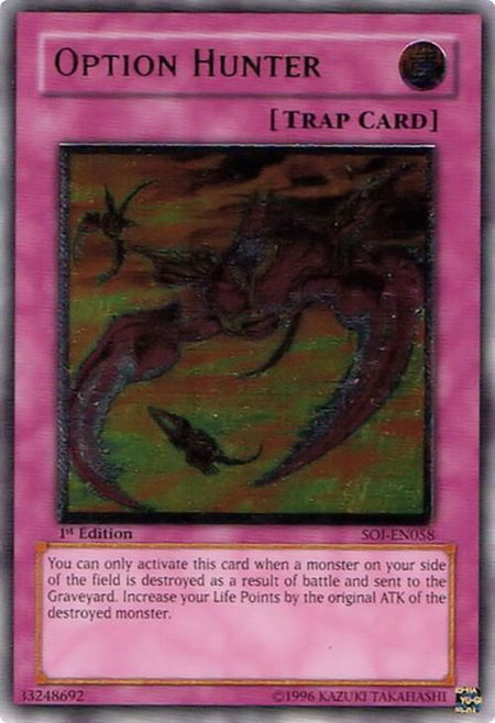 Option Hunter (UTR) - Shadow of Infinity YuGiOh trading card