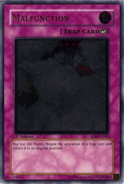 Malfunction (UTR) trading card from Shadow of Infinity Malfunction (UTR) - Shadow of Infinity YuGiOh trading card