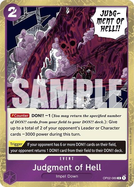 Judgment of Hell (Jolly Roger Foil) trading card from Premium Booster -The Best- Judgment of Hell (Jolly Roger Foil) - Premium Booster -The Best- One Piece trading card