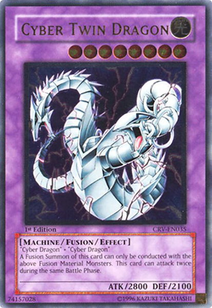 Cyber Twin Dragon (UTR) trading card from Cybernetic Revolution Cyber Twin Dragon (UTR) - Cybernetic Revolution YuGiOh trading card