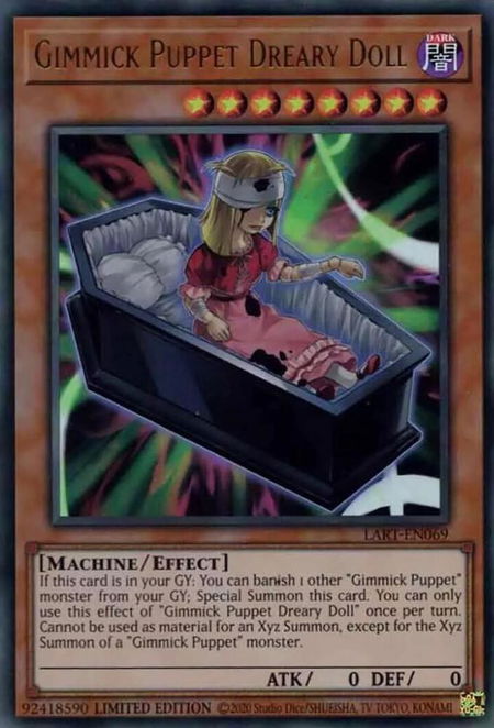 Gimmick Puppet Dreary Doll trading card from The Lost Art Promotion Gimmick Puppet Dreary Doll - The Lost Art Promotion YuGiOh trading card