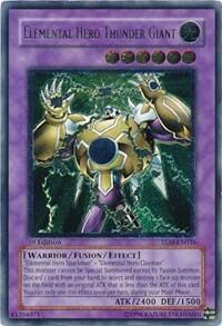 Elemental Hero Thunder Giant (UTR) trading card from The Lost Millennium Elemental Hero Thunder Giant (UTR) - The Lost Millennium YuGiOh trading card