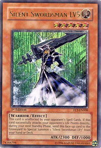 Silent Swordsman LV5 (UTR) - Flaming Eternity (FET) #FET-EN008 - Ultimate Rare YuGiOh Trading Card