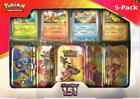 Costco Pokemon Scarlet & Violet 151 Mini Tin 5-pack (Meowth) - Miscellaneous Cards & Products Pokémon trading card