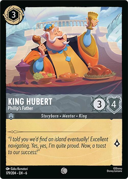 King Hubert - Phillip's Father - Azurite Sea Disney Lorcana trading card