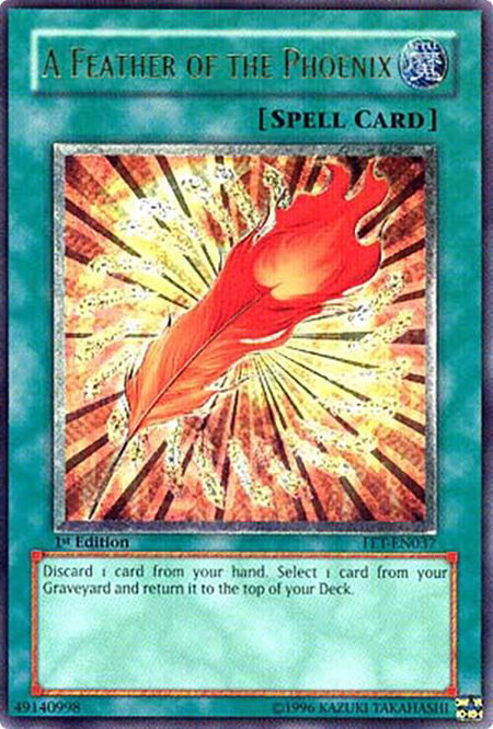 A Feather of the Phoenix (UTR) - Flaming Eternity YuGiOh trading card